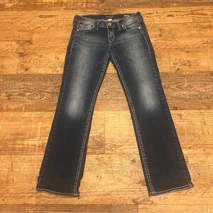 Silver Jeans Lola Dark Blue Straight Leg Jeans 30 x 33